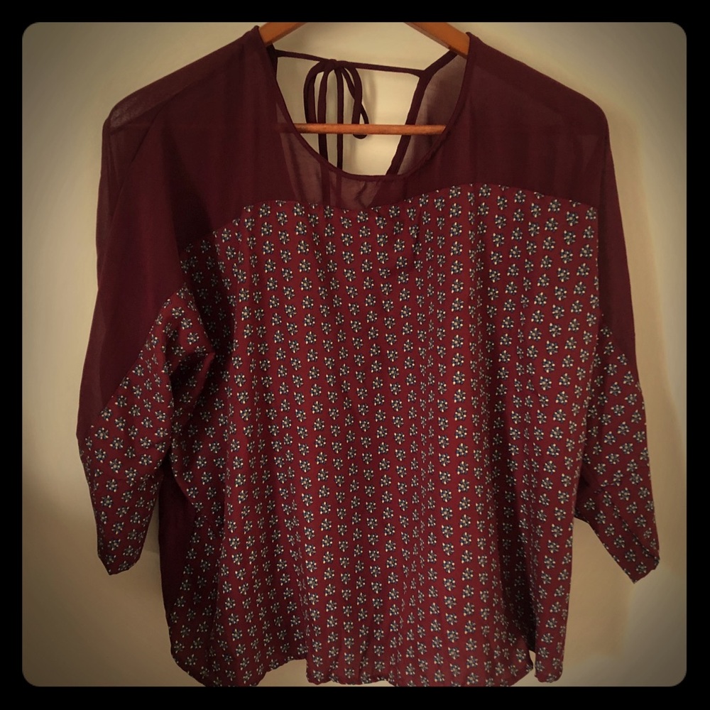 Maurice’s XL Dark red pattern top, NWT